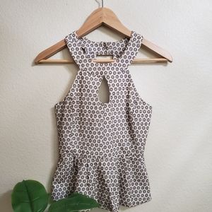 Anthropologie Vanessa Virginia Floral Peplum Top